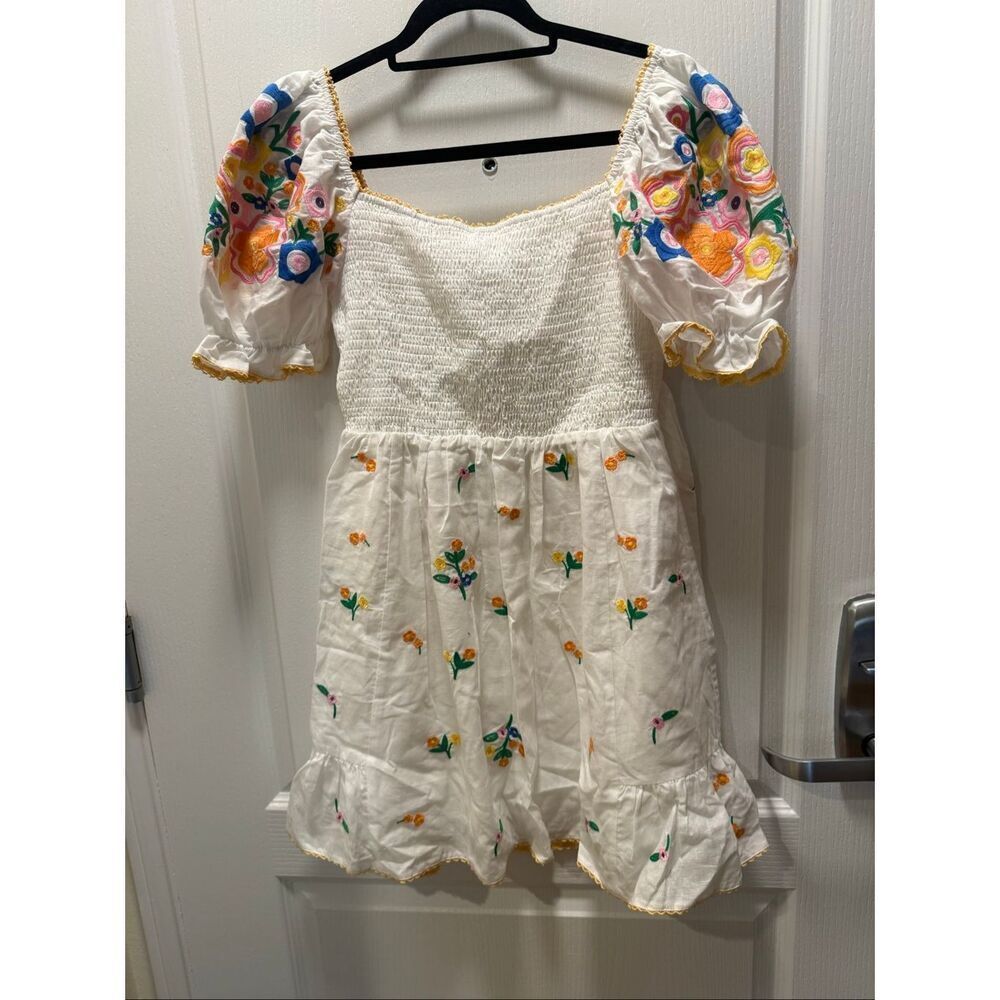 Jacquie the Label Julianna Embroidered Mini Dress Brunch Summer size S NWT - Picture 7 of 8